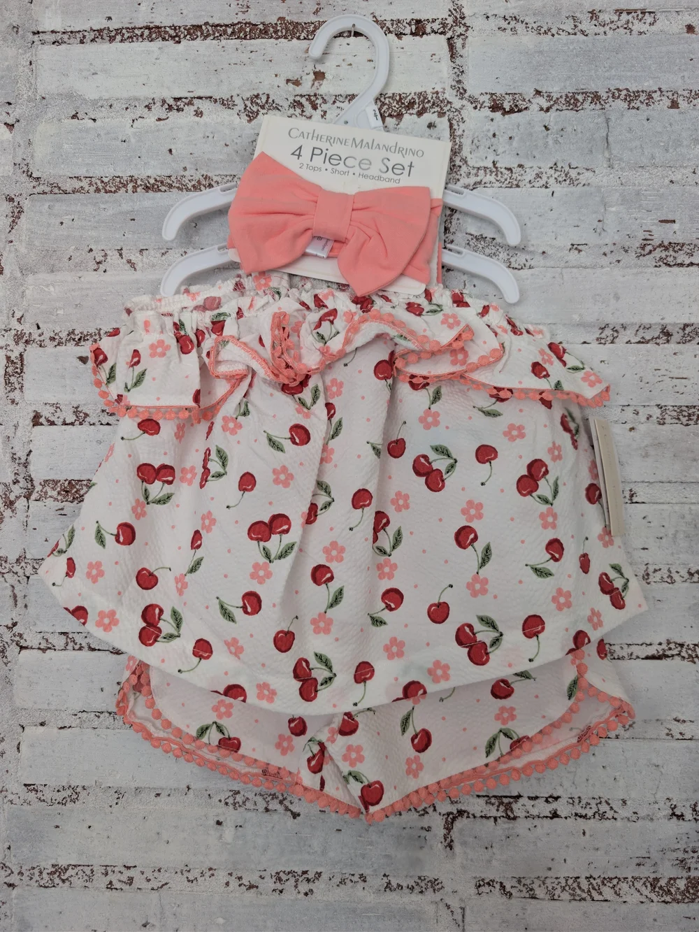 Catherine Malandrino Girls' Pink Cherry 4-Piece Set